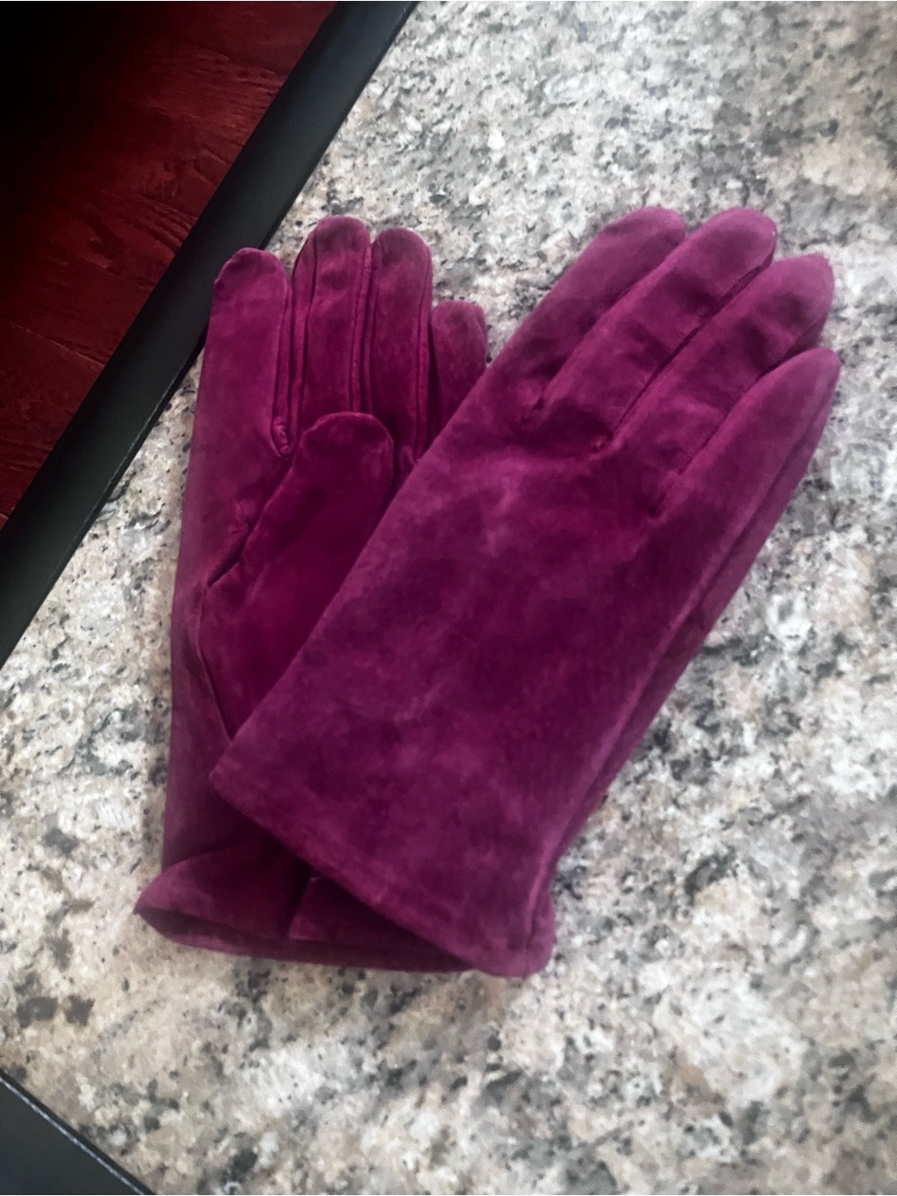Lands' End Women's Suede Gloves in Plum